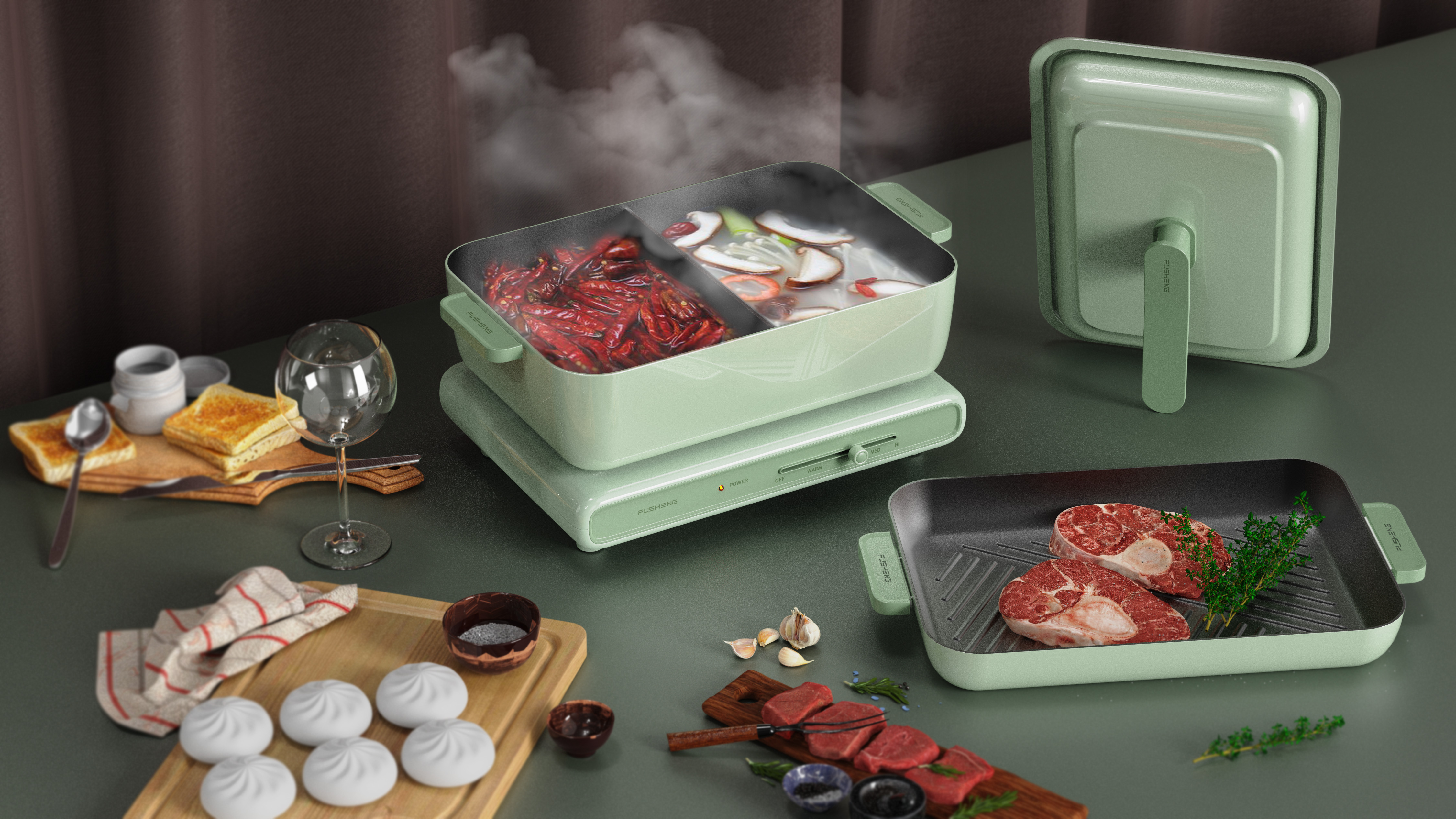 Multifunctional cooking pot，household electrical appliances，Multifunctional pot，