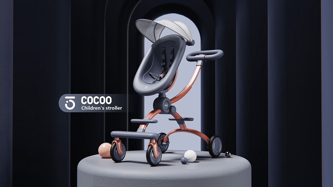 Baby stroller，wheelbarrow，Appearance design，Structural innovation，