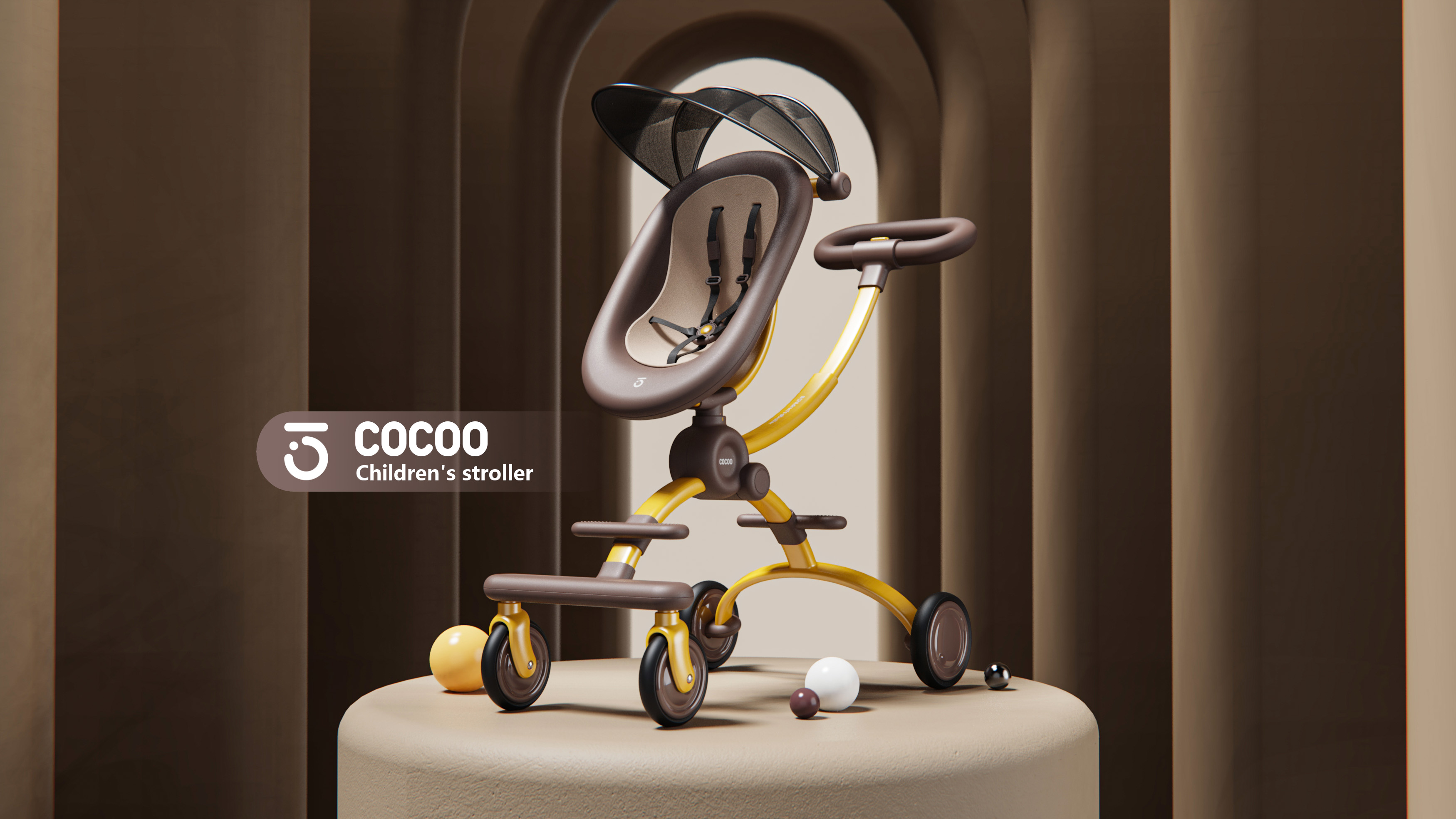 Baby stroller，wheelbarrow，Appearance design，Structural innovation，