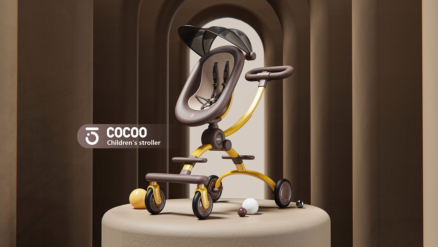 Baby stroller，wheelbarrow，Appearance design，Structural innovation，