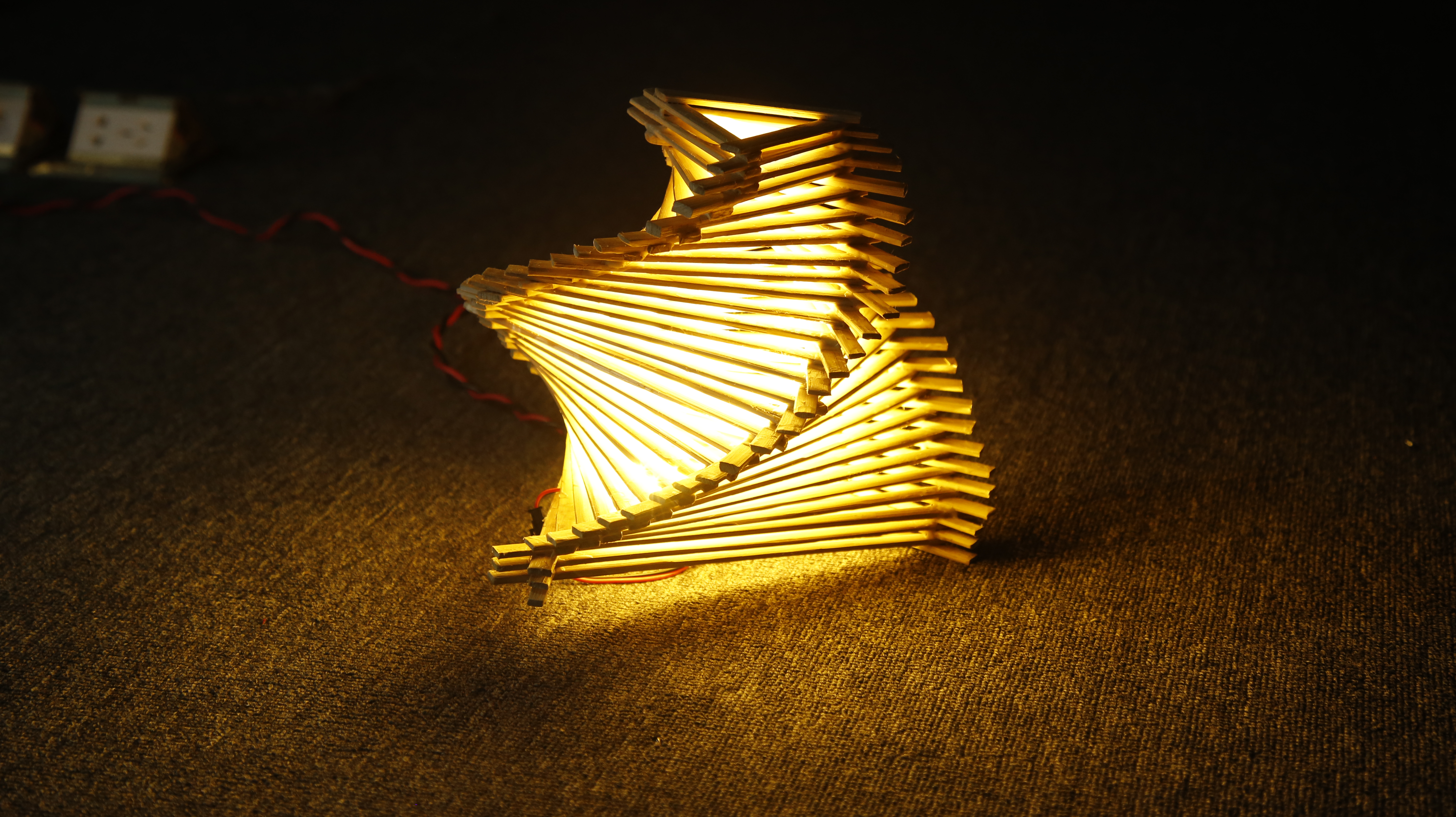 Creative bamboo lamp，Graduation project，