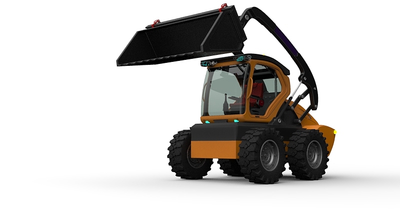 Loader，construction machinery，skid steer loader，industrial design，Appearance design，