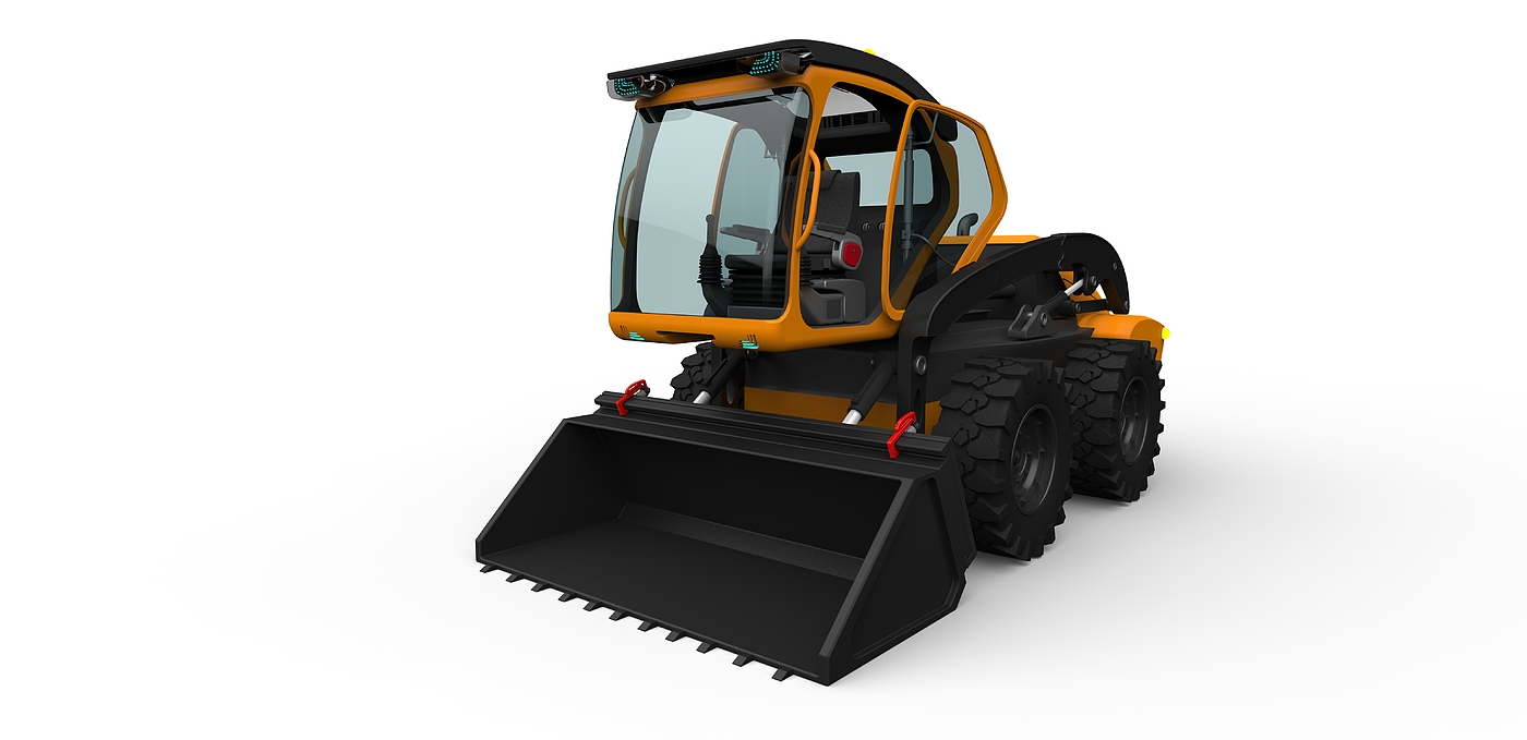 Loader，construction machinery，skid steer loader，industrial design，Appearance design，