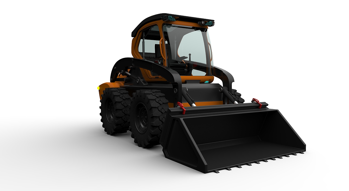 Loader，construction machinery，skid steer loader，industrial design，Appearance design，