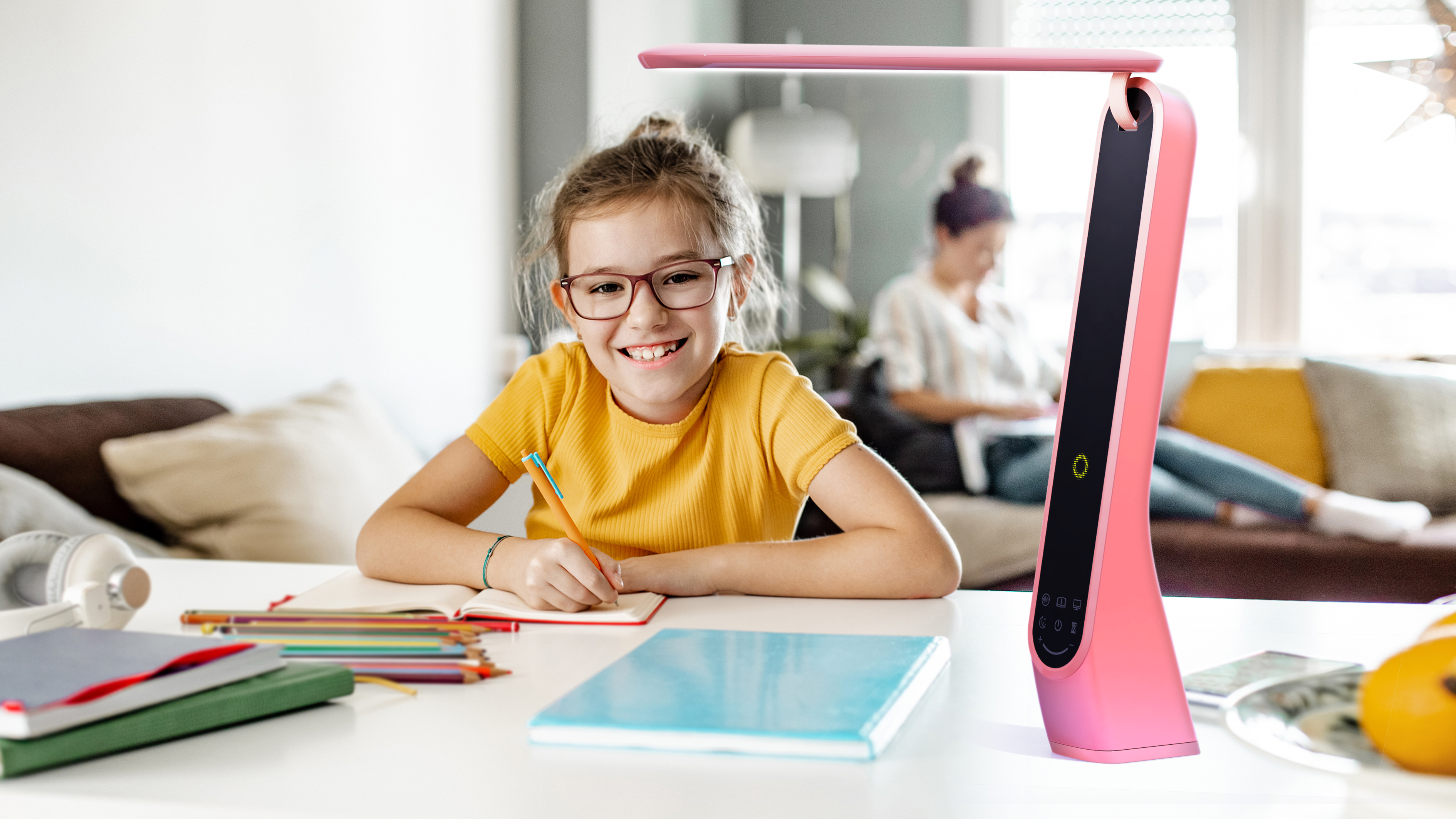 Desk lamp，Intelligent desk lamp，Voice interactive desk lamp，Table lamp design，Appearance design of desk lamp，