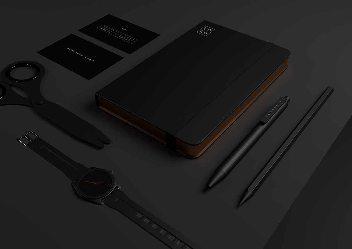 Letterhead，business card，notebook，Pen，black，