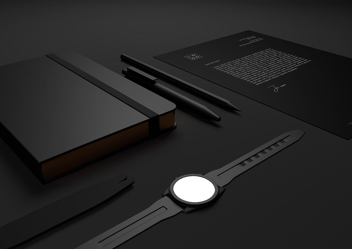 Letterhead，business card，notebook，Pen，black，