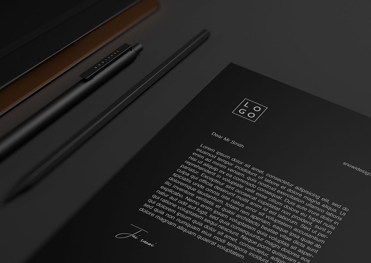 Letterhead，business card，notebook，Pen，black，