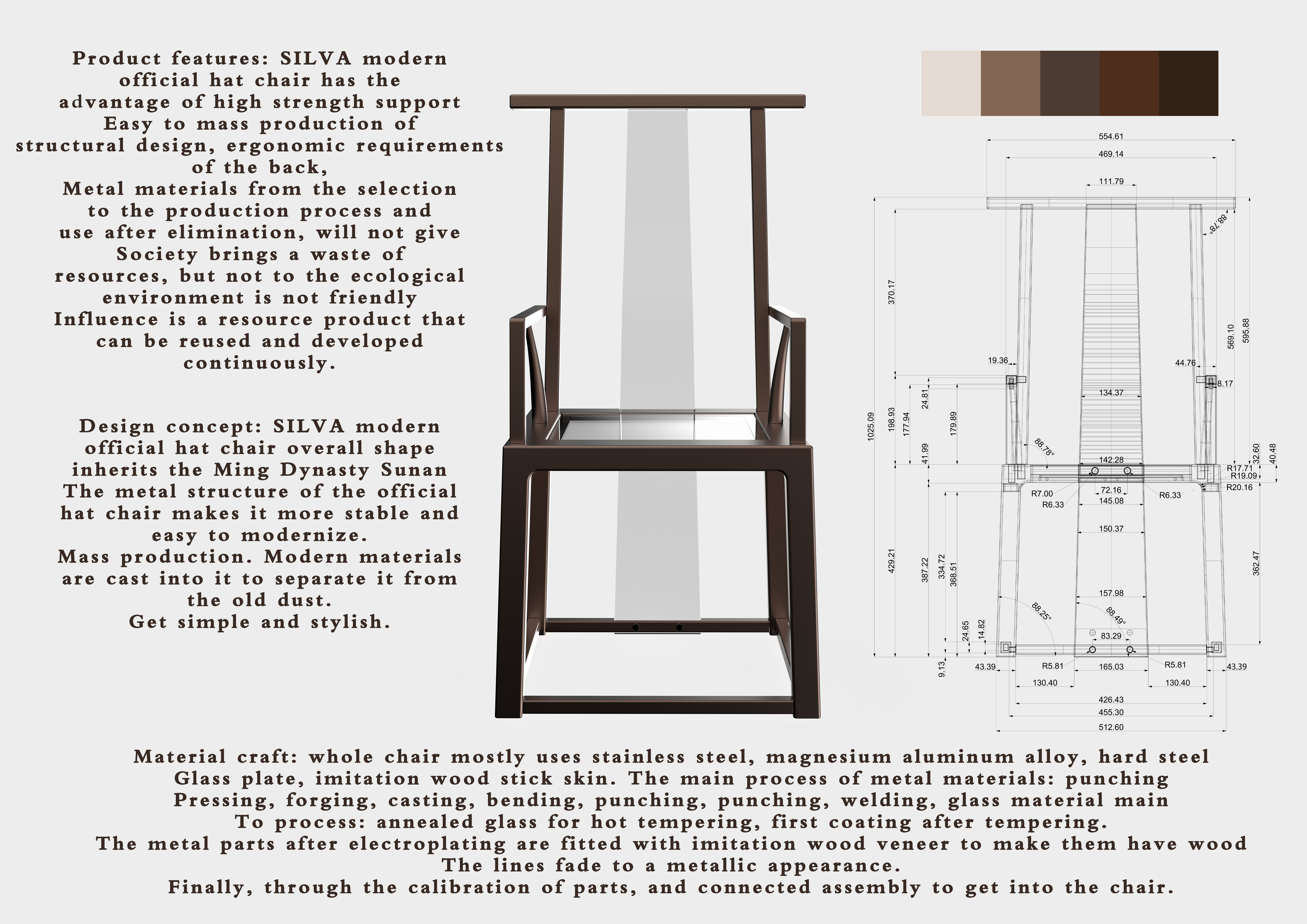 Modern furniture，Official Hat Chair，Metal furniture，Modern Official Hat Chair，Ming style furniture，Modern Ming style furniture，