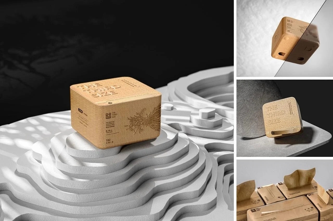 sustainable，straw，Box，packing design，