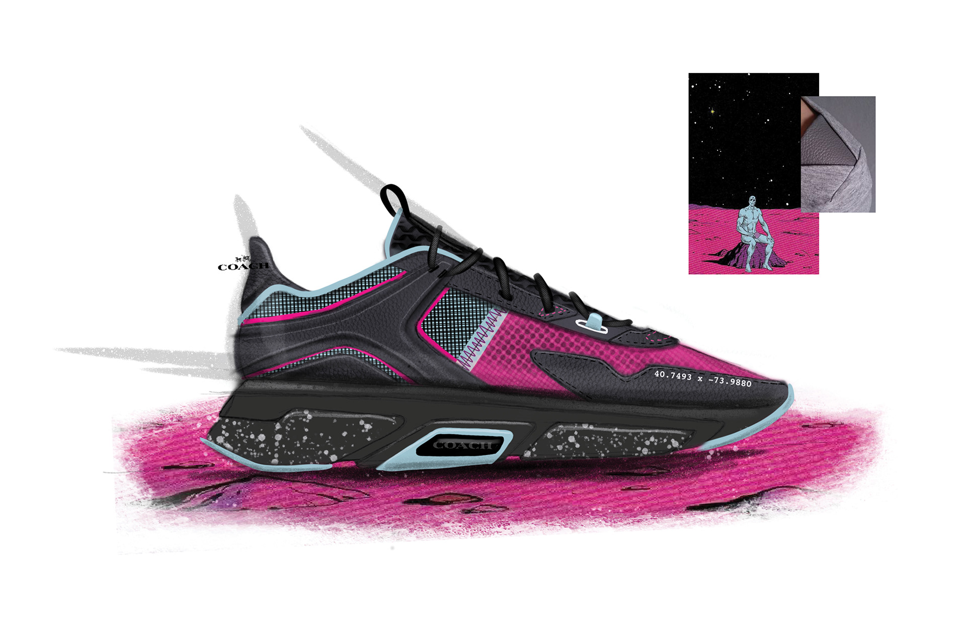 Trey Williams，Footwear Design Exercise，product design，Hand drawn，