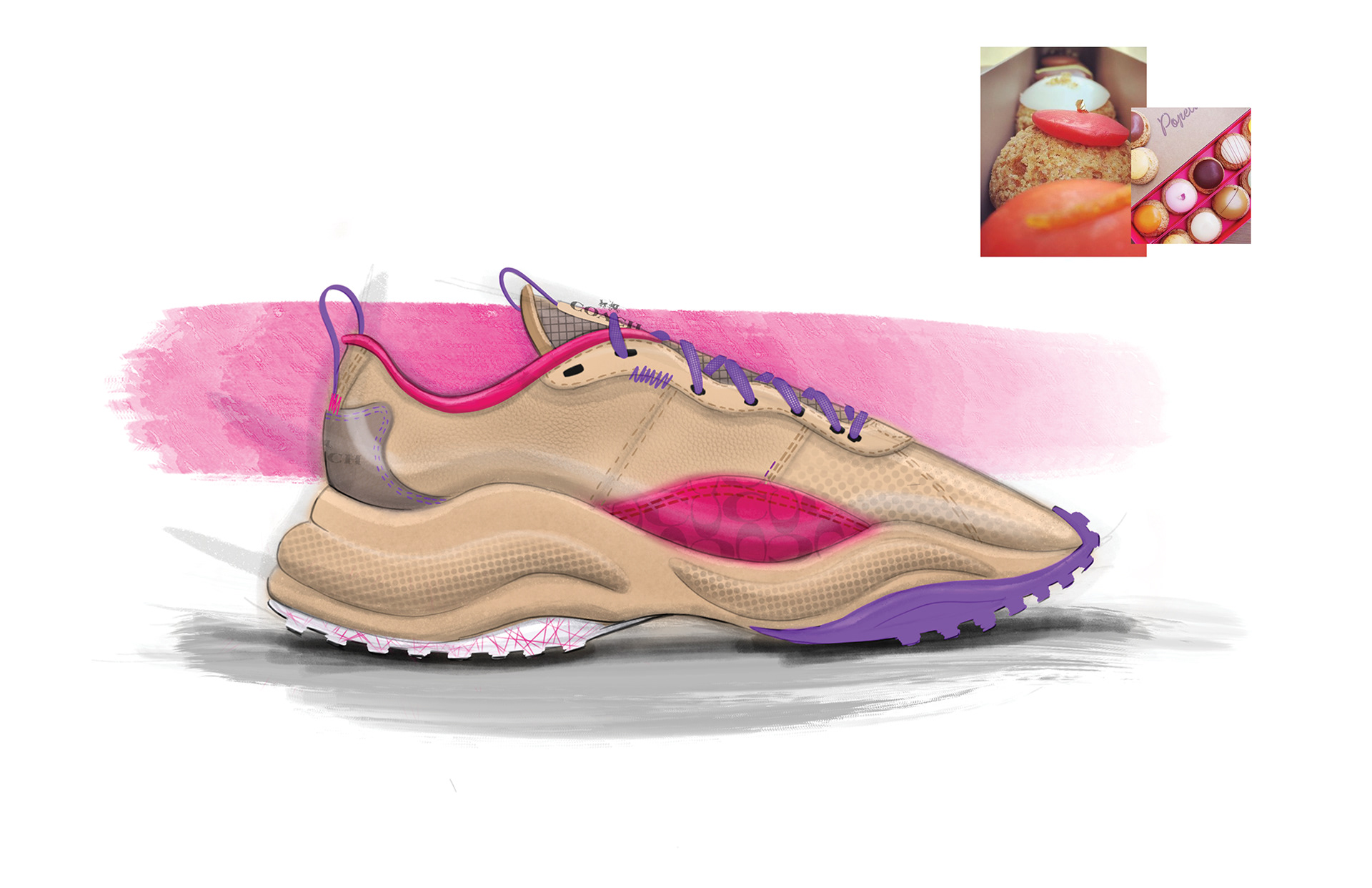 Trey Williams，Footwear Design Exercise，product design，Hand drawn，