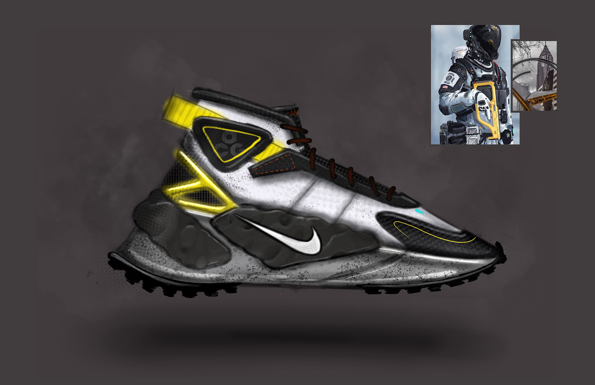 Trey Williams，Footwear Design Exercise，product design，Hand drawn，