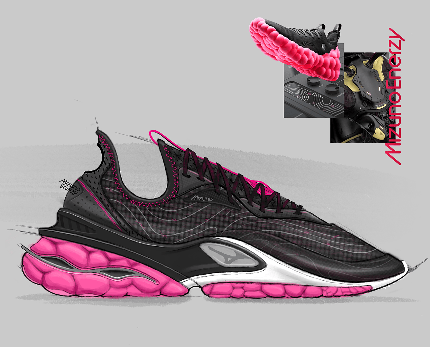 Trey Williams，Footwear Design Exercise，product design，Hand drawn，