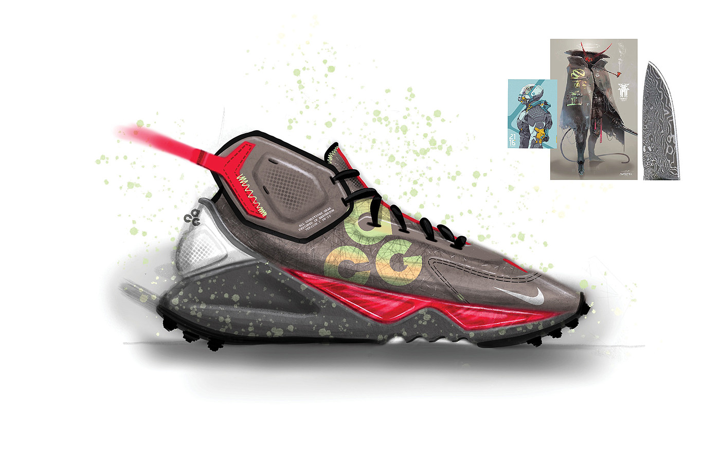 Trey Williams，Footwear Design Exercise，product design，Hand drawn，