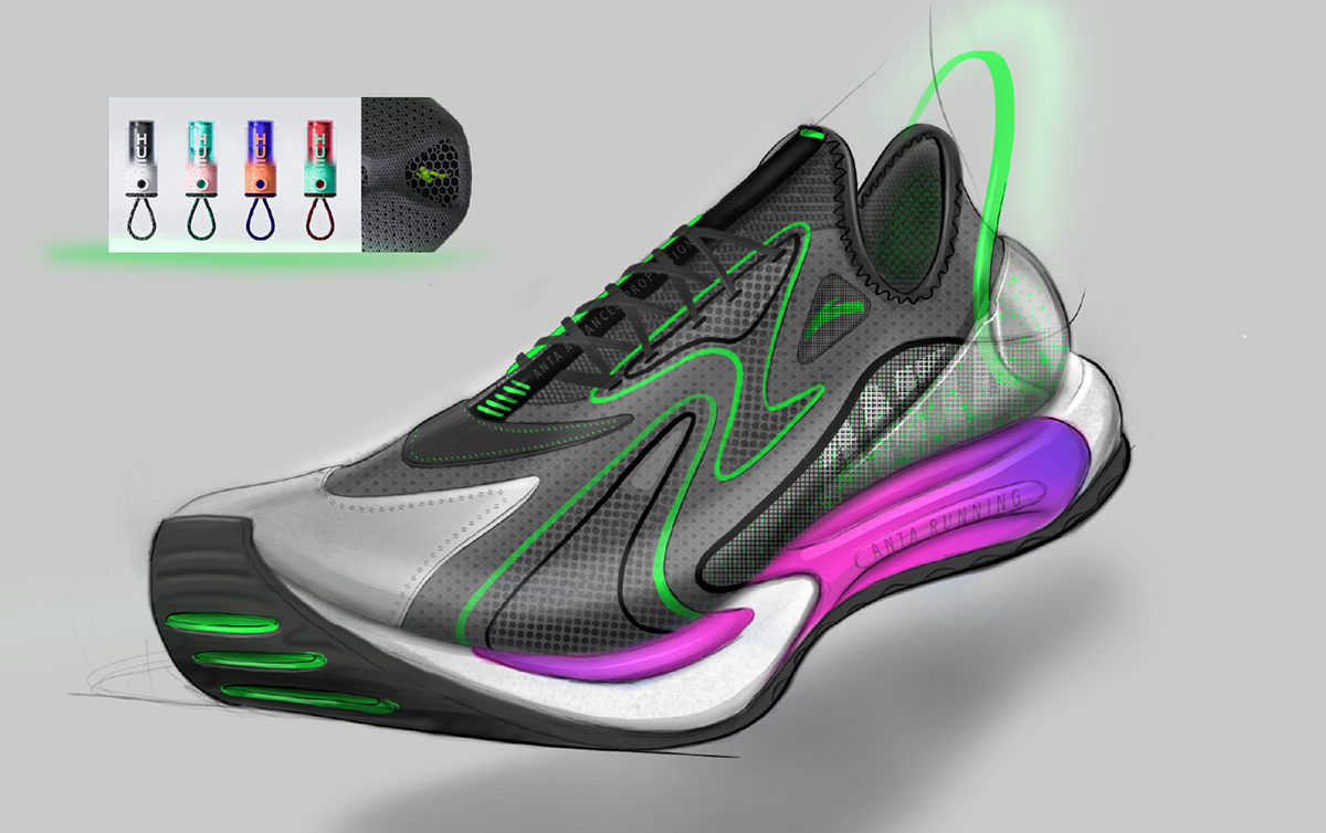 Trey Williams，Footwear Design Exercise，product design，Hand drawn，