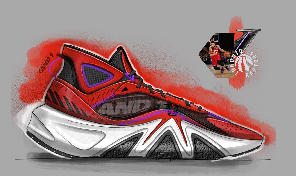 Trey Williams，Footwear Design Exercise，product design，Hand drawn，