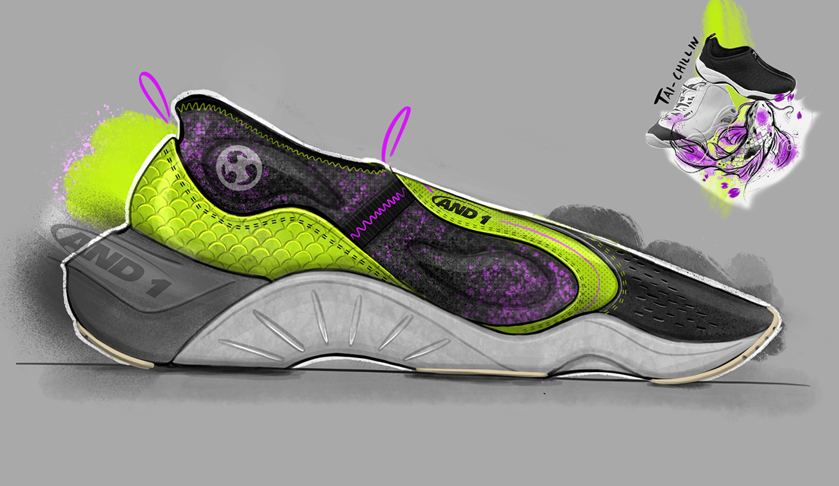 Trey Williams，Footwear Design Exercise，product design，Hand drawn，
