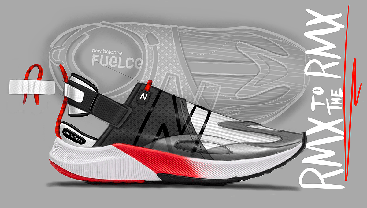 Trey Williams，Footwear Design Exercise，product design，Hand drawn，