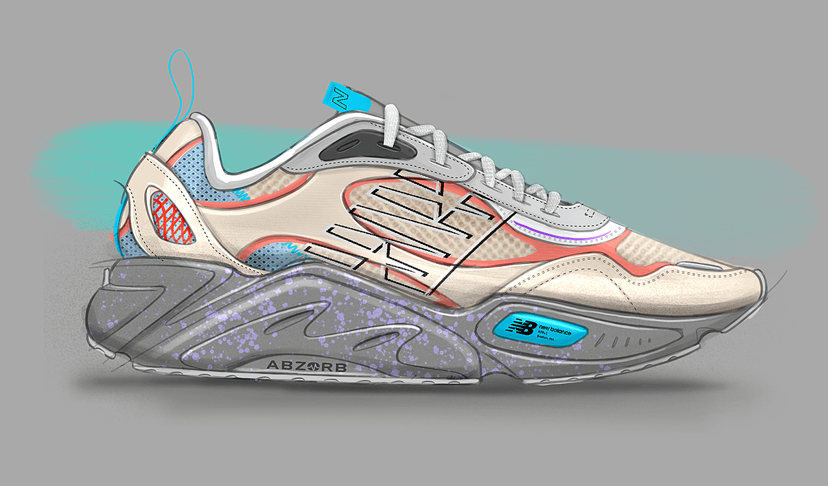 Trey Williams，Footwear Design Exercise，product design，Hand drawn，