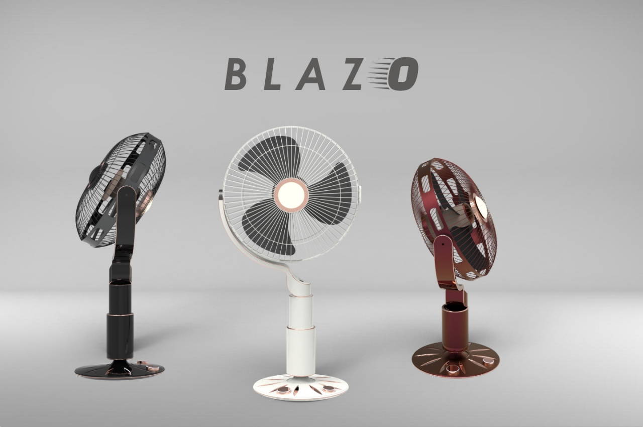 BLAZO，product design，360 degree rotation up and down，Rechargeable battery，Scalable，Multifunctional design，Save space，