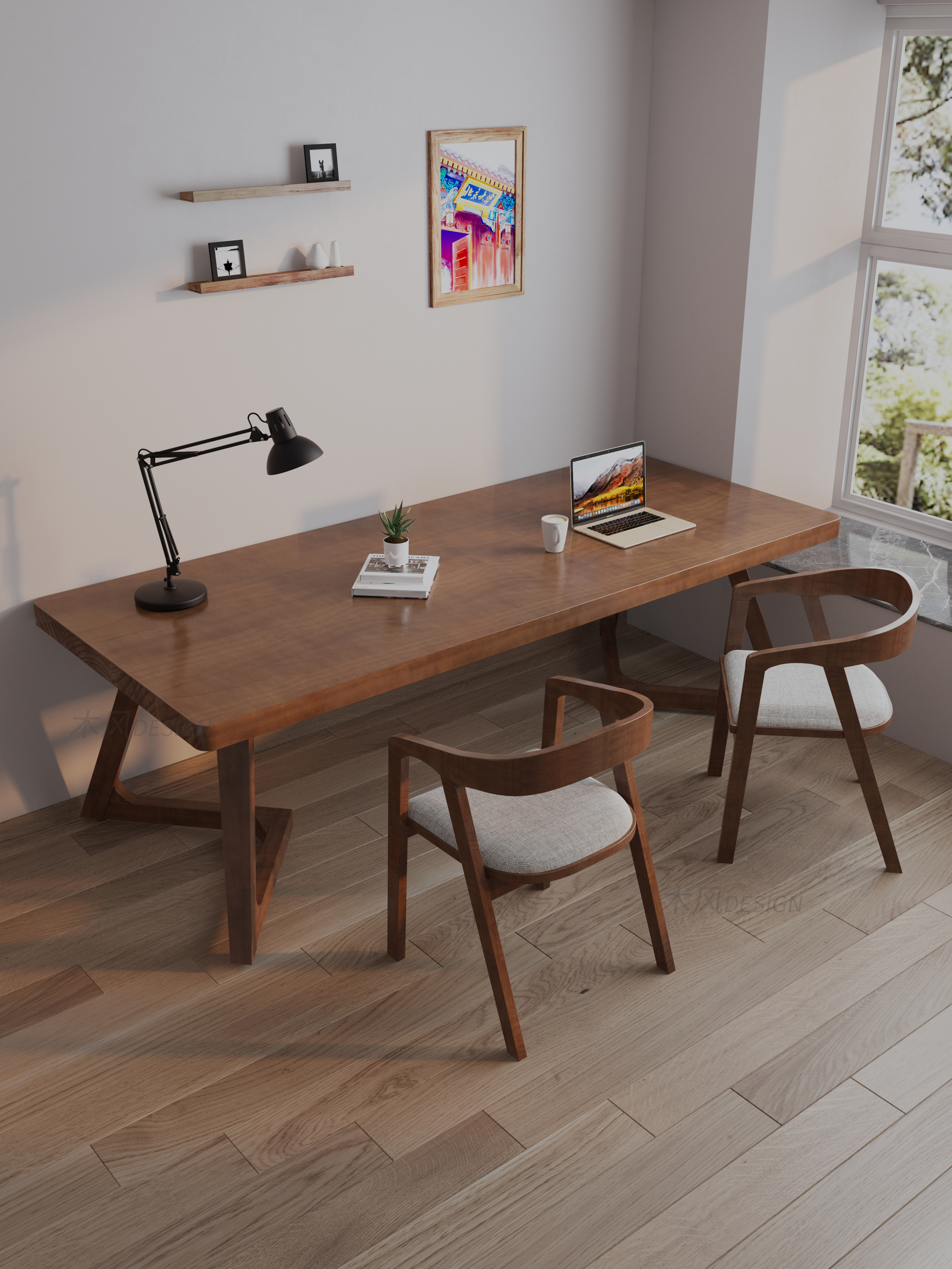 furniture，Desk and chair，design sketch，3d，vray，online retailers，