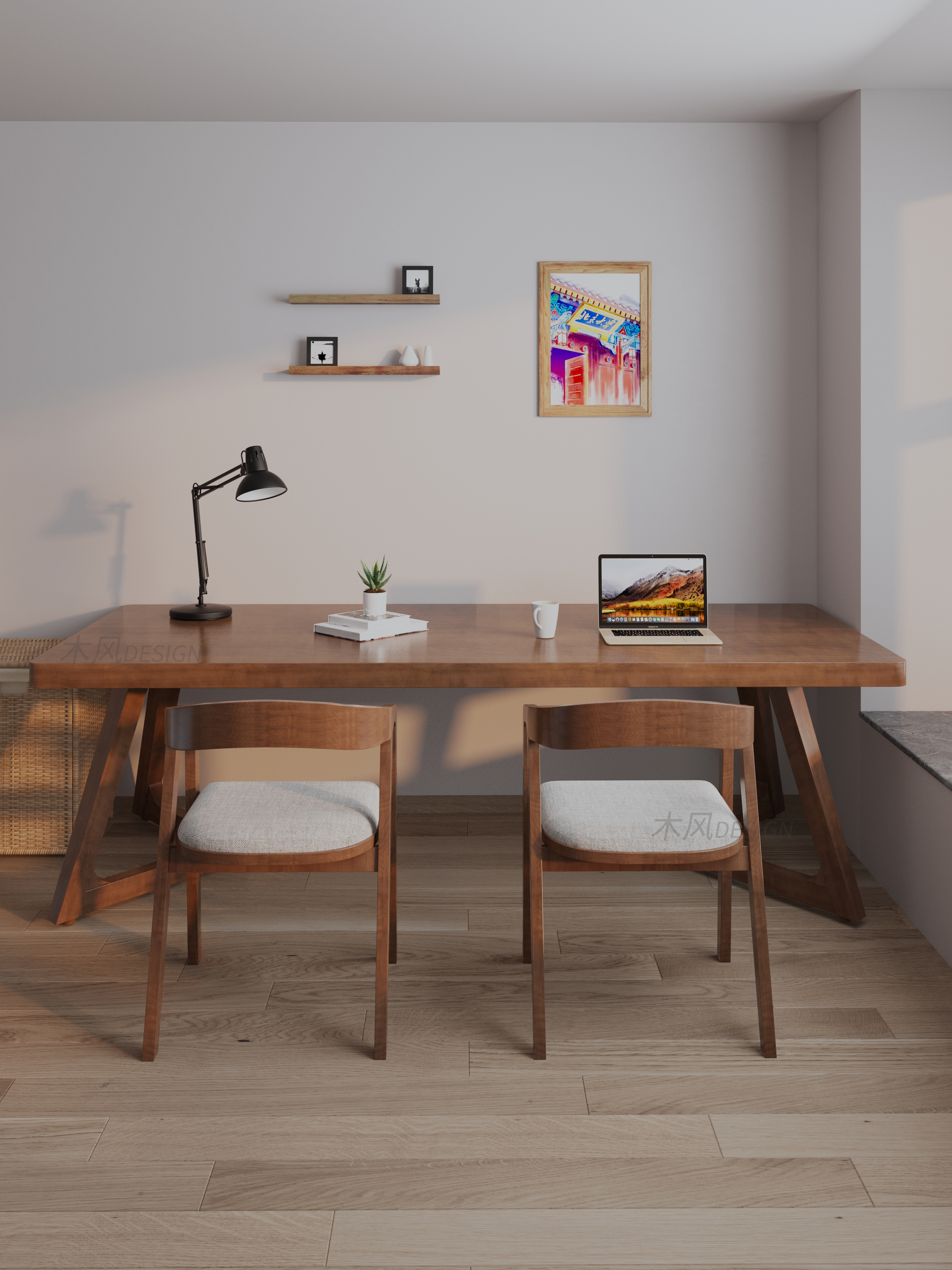 furniture，Desk and chair，design sketch，3d，vray，online retailers，