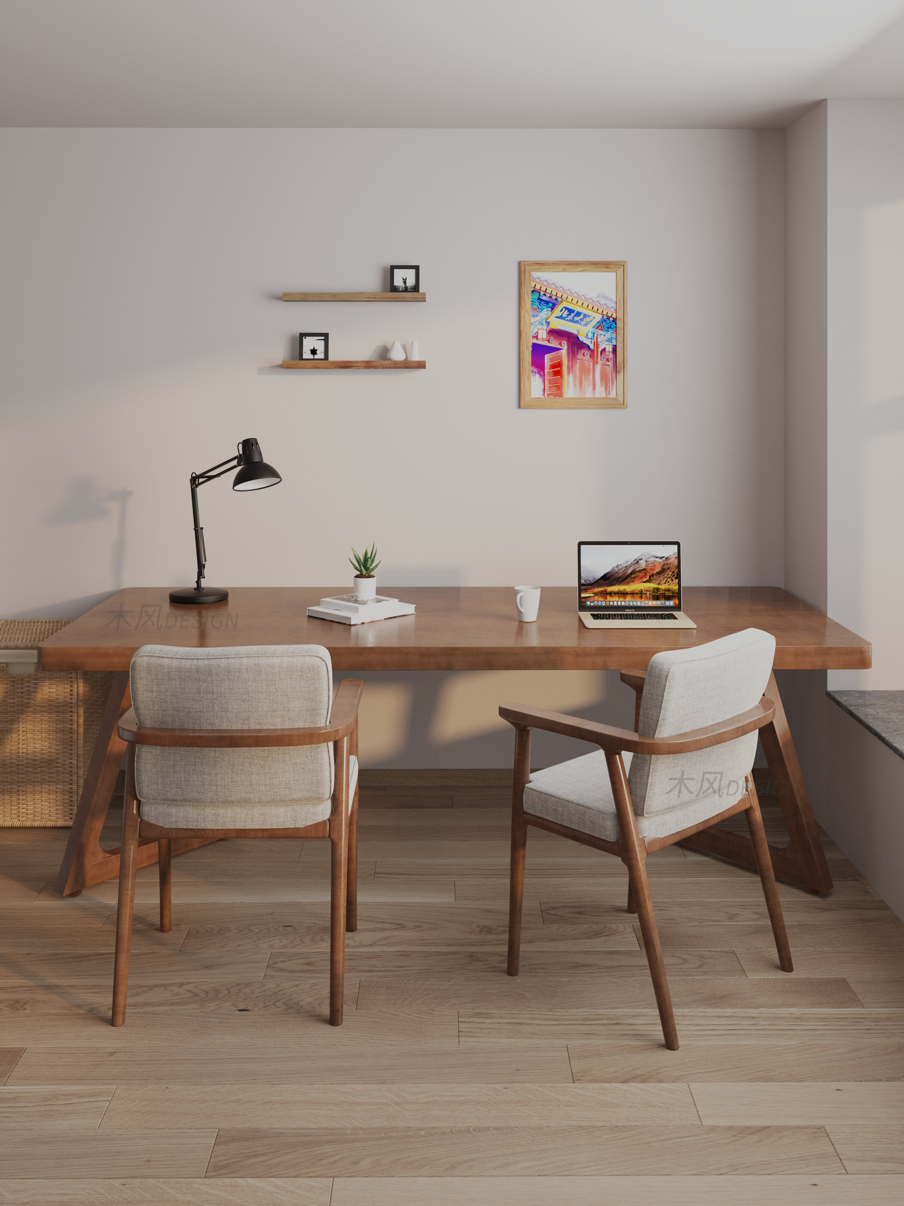 furniture，Desk and chair，design sketch，3d，vray，online retailers，