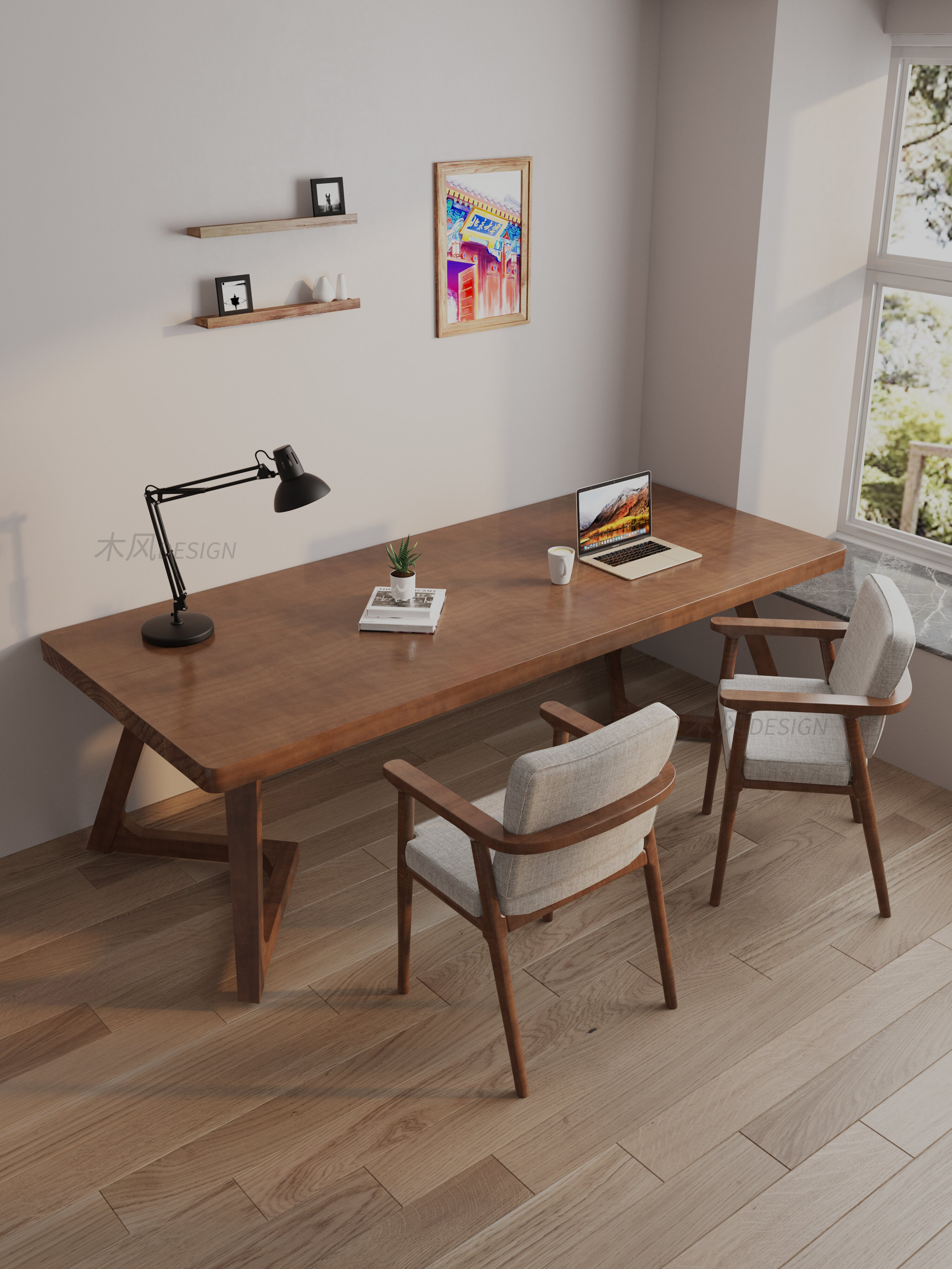 furniture，Desk and chair，design sketch，3d，vray，online retailers，