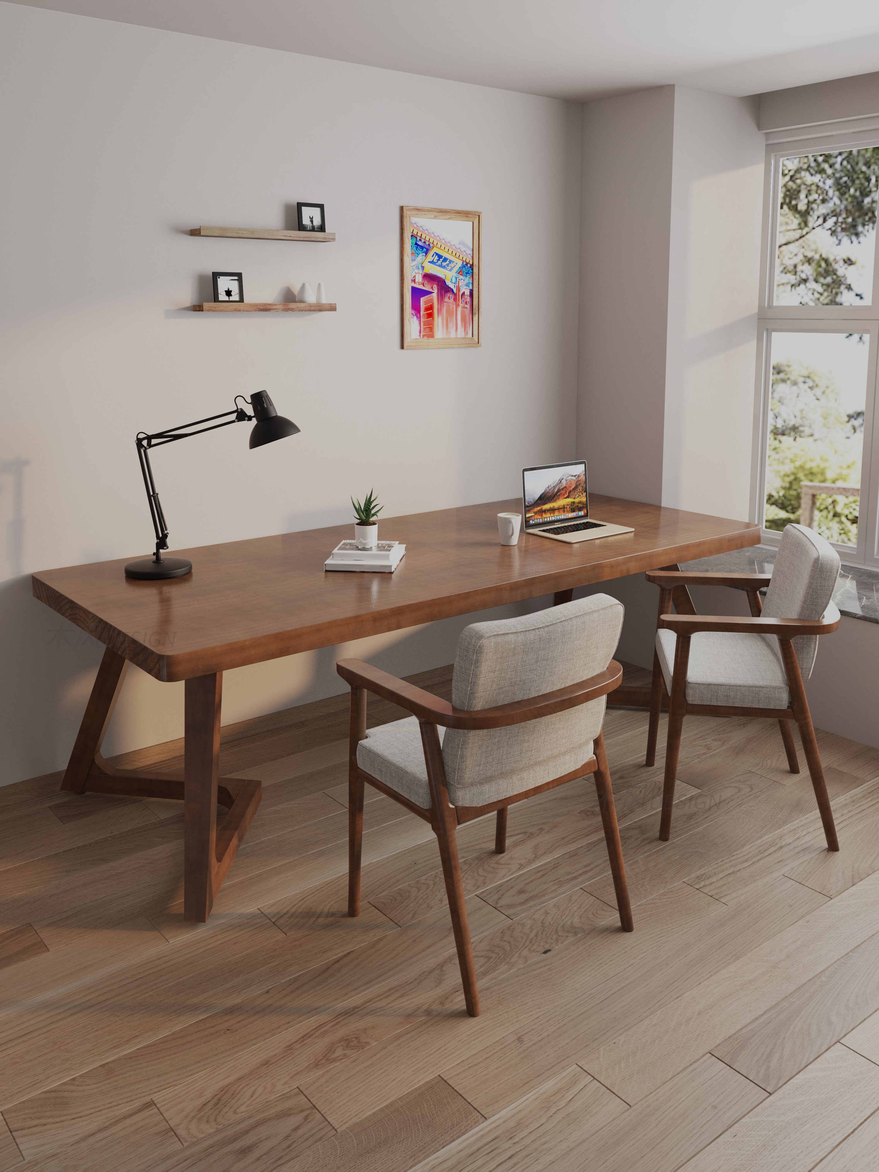 furniture，Desk and chair，design sketch，3d，vray，online retailers，