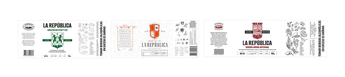 Baijiu，Appearance design，GIN LA REPÚBLICA，Wine bottle packaging，