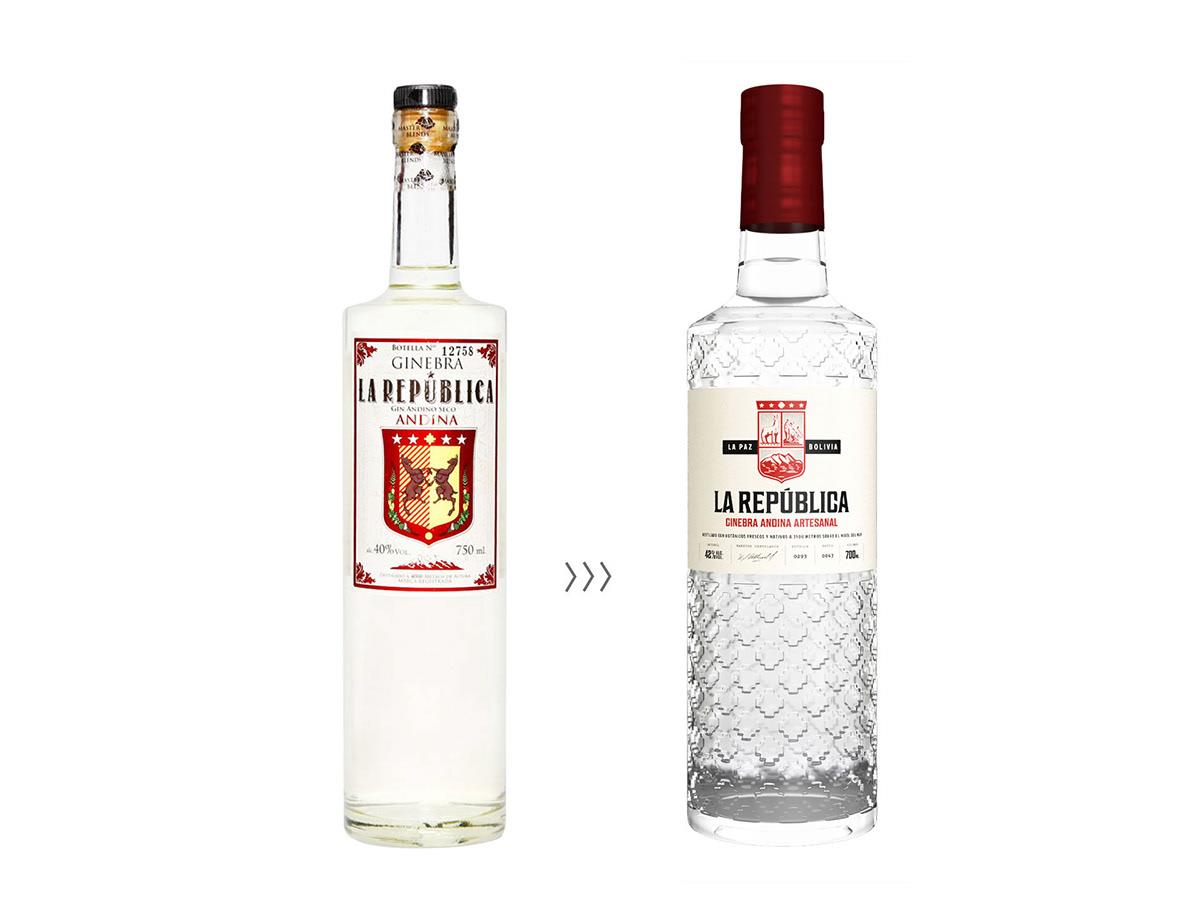 Baijiu，Appearance design，GIN LA REPÚBLICA，Wine bottle packaging，