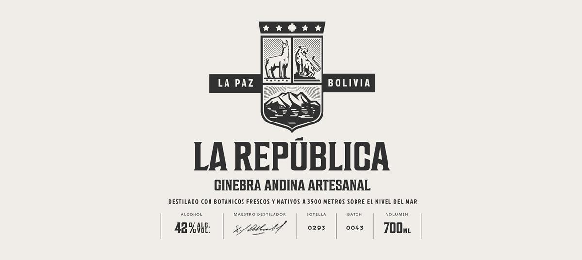 Baijiu，Appearance design，GIN LA REPÚBLICA，Wine bottle packaging，