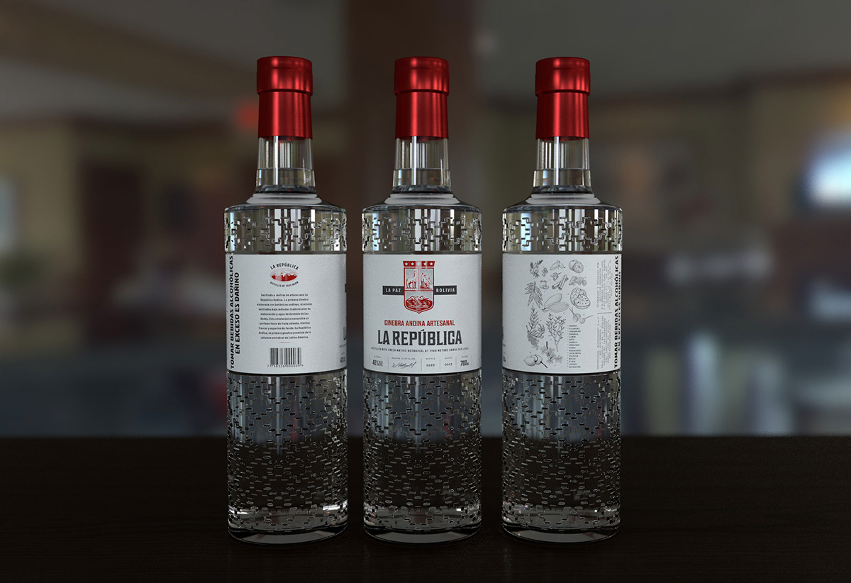 Baijiu，Appearance design，GIN LA REPÚBLICA，Wine bottle packaging，