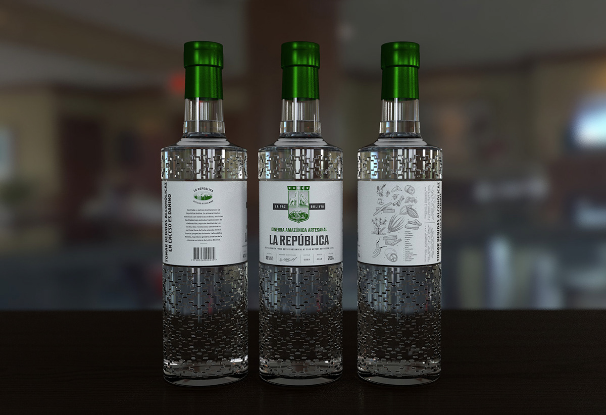 Baijiu，Appearance design，GIN LA REPÚBLICA，Wine bottle packaging，