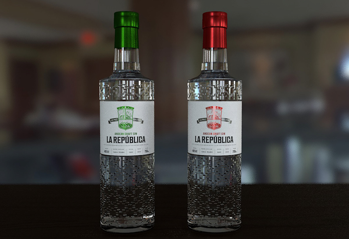 Baijiu，Appearance design，GIN LA REPÚBLICA，Wine bottle packaging，