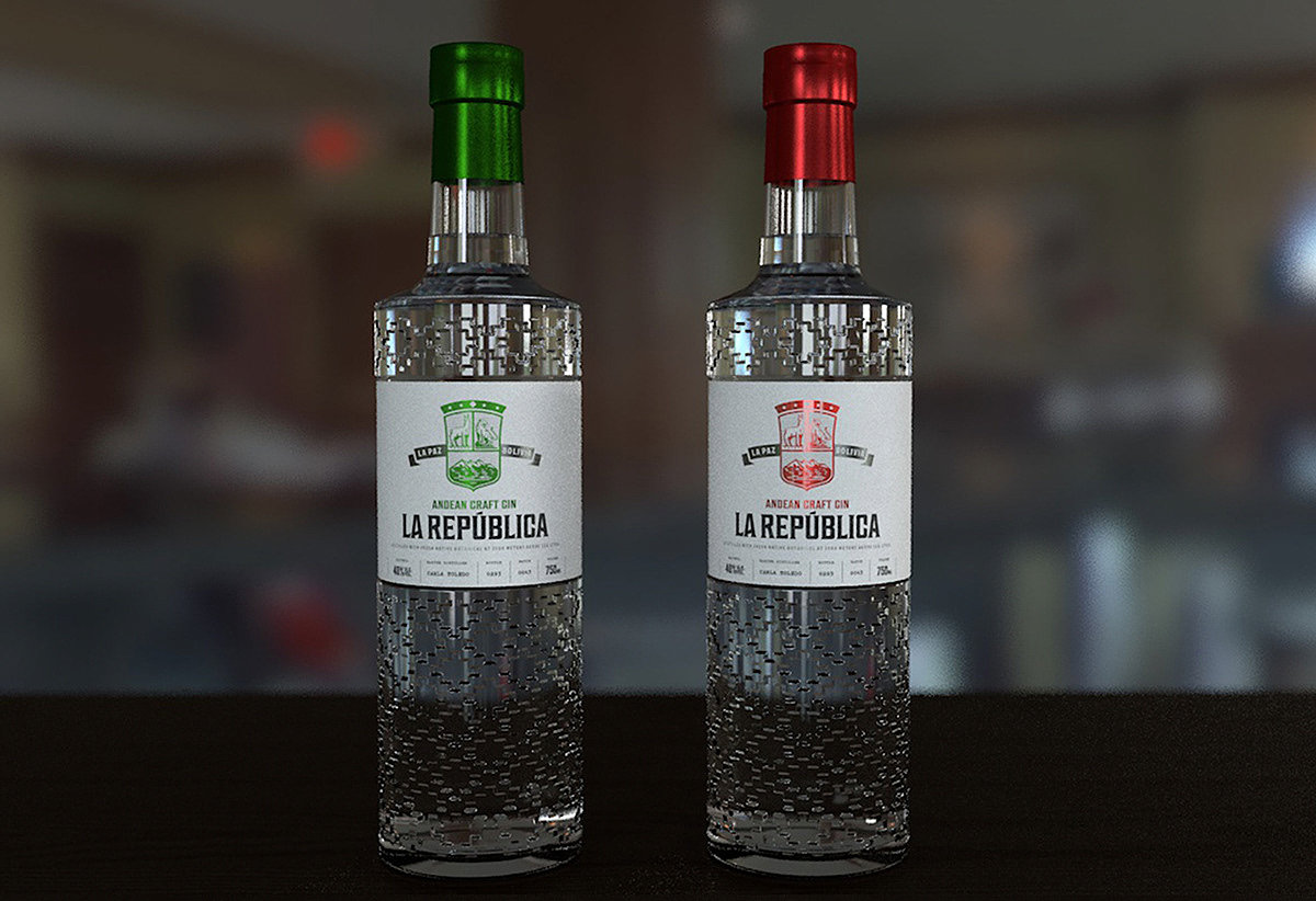Baijiu，Appearance design，GIN LA REPÚBLICA，Wine bottle packaging，