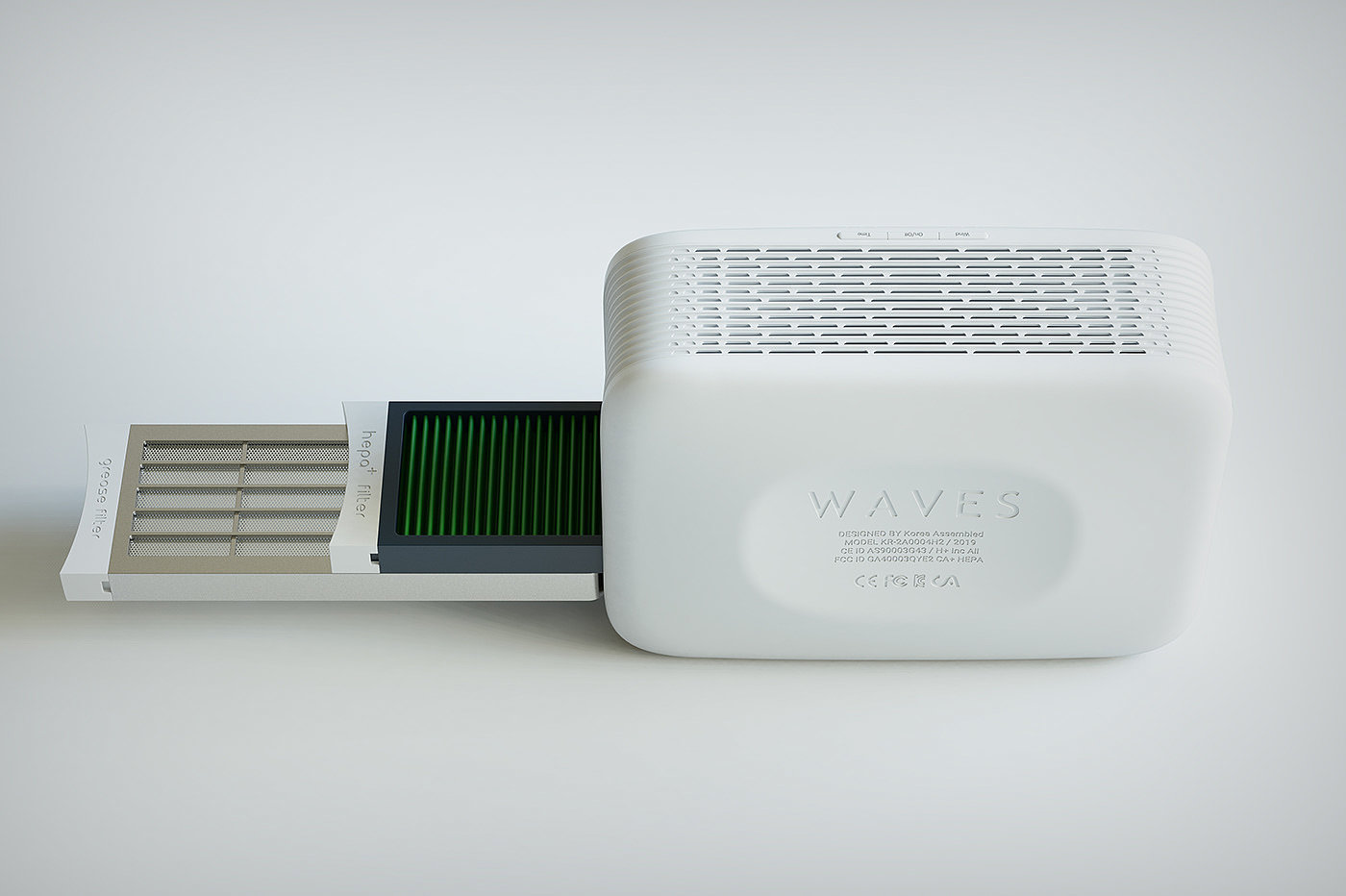 Waves，air cleaner，exquisite，Appearance design，intelligence，