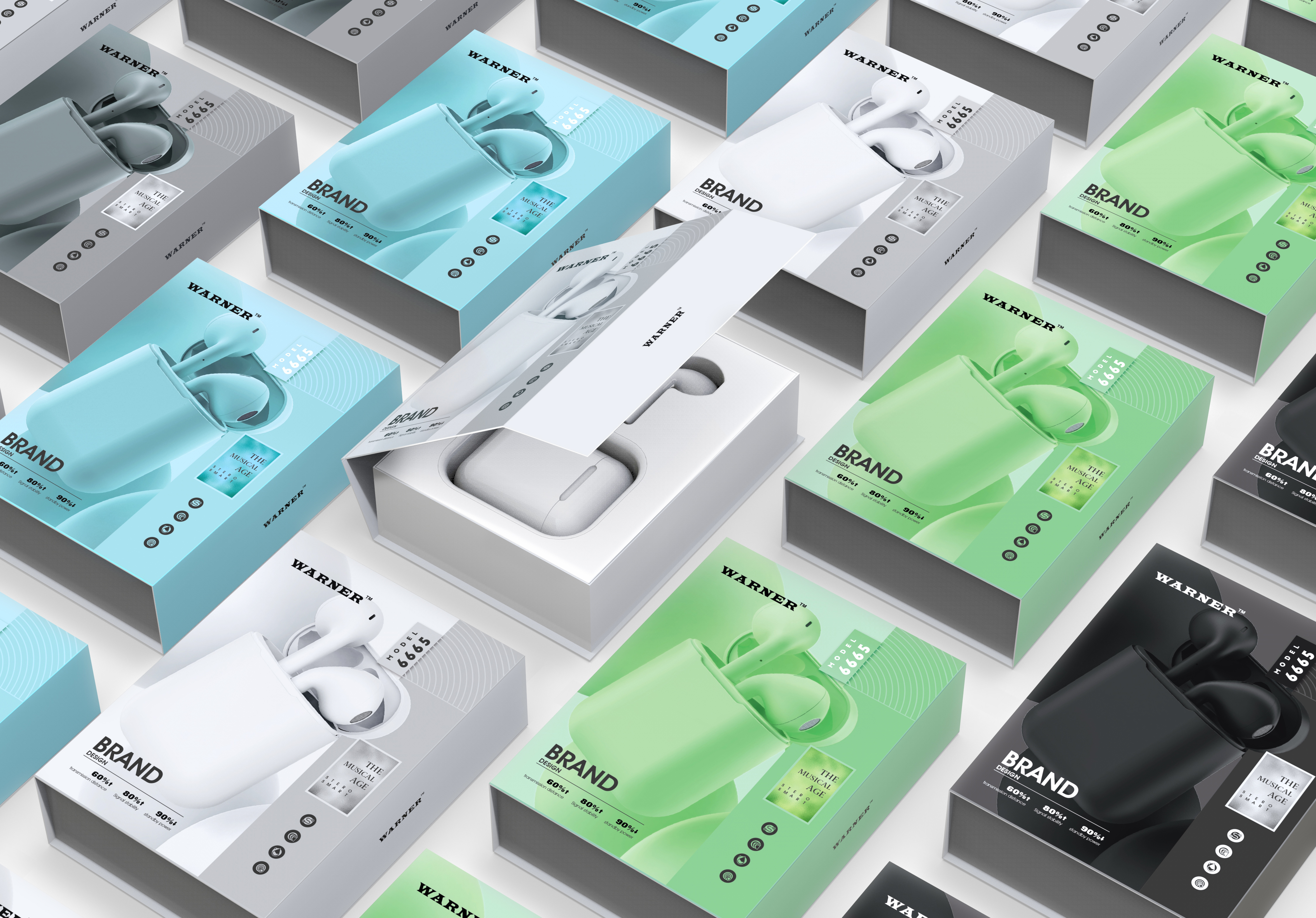 Wireless Bluetooth，Bluetooth headset，3C digital，packing design，Brand design，Digital packaging，Mobile Accessories，Accessories packaging，