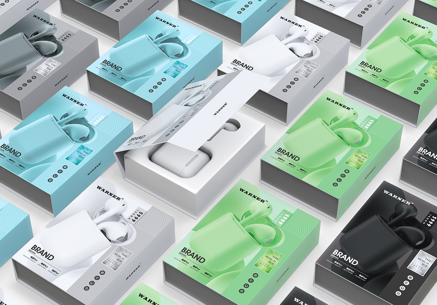 Wireless Bluetooth，Bluetooth headset，3C digital，packing design，Brand design，Digital packaging，Mobile Accessories，Accessories packaging，