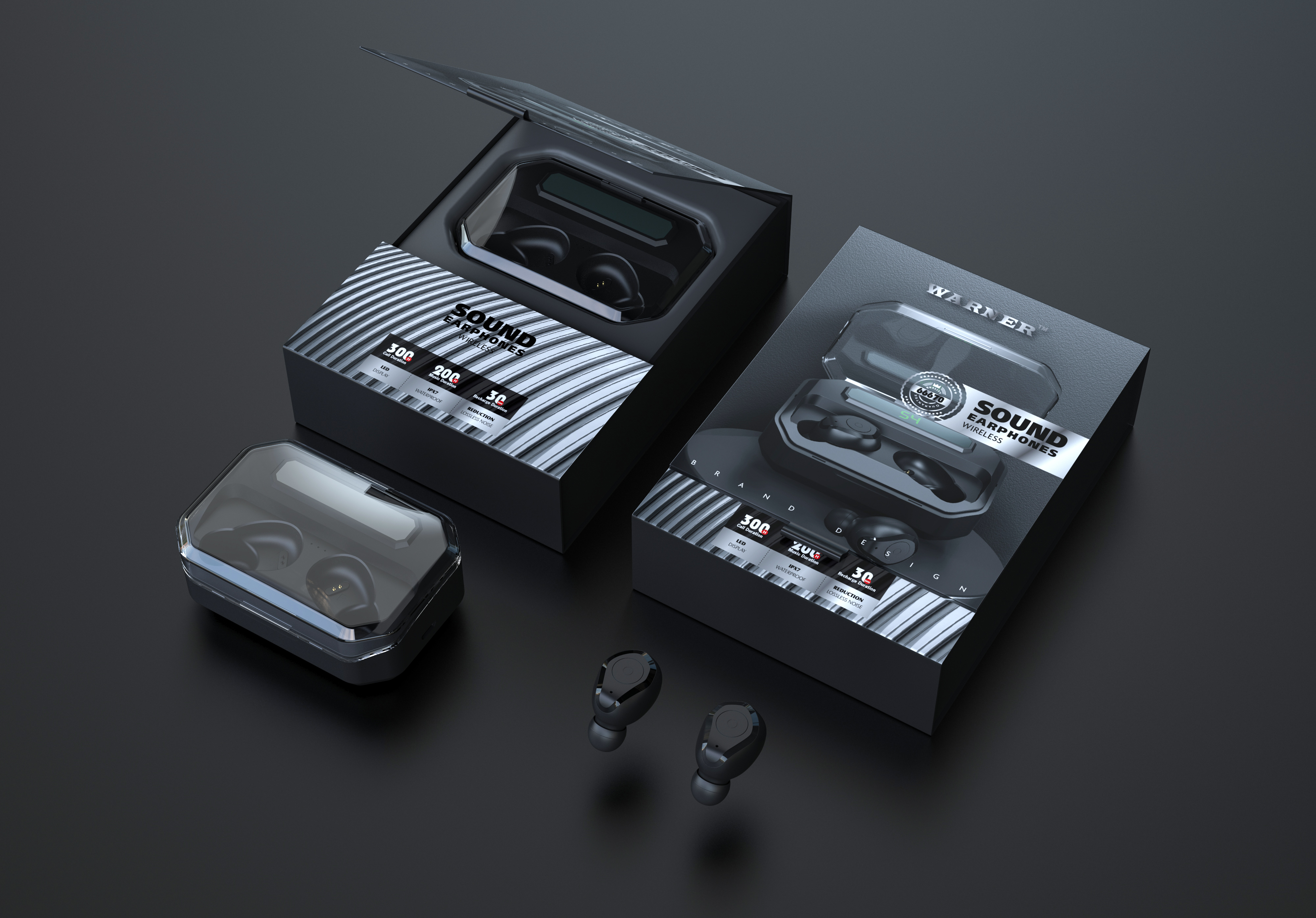 Wireless Bluetooth，Bluetooth headset，3C digital，packing design，Brand design，Digital packaging，Mobile Accessories，Accessories packaging，