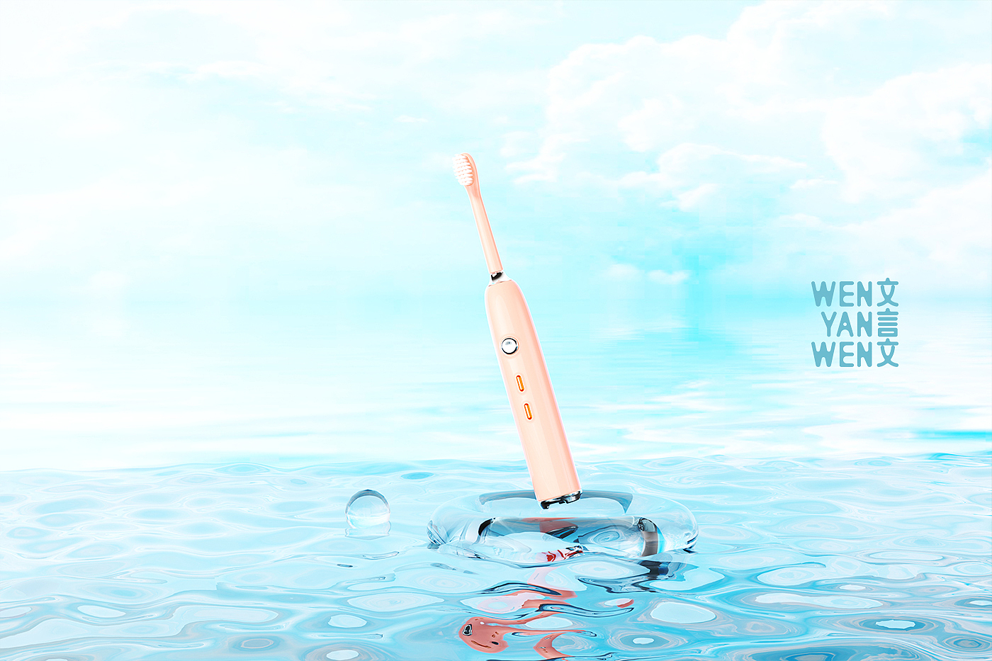 Electric toothbrush，Retro，Gehu，fashion，trend，young，Detail page design，3D visual design，