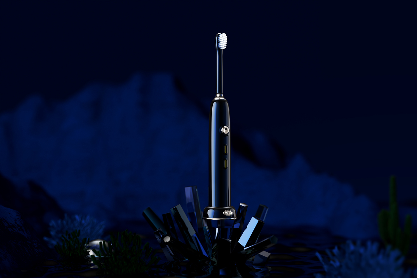 Electric toothbrush，Retro，Gehu，fashion，trend，young，Detail page design，3D visual design，