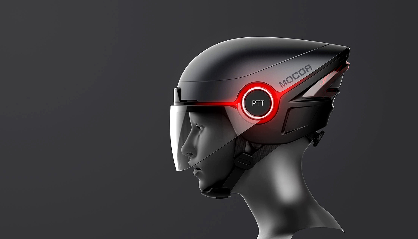 Intelligent riding helmet-humpback whale industrial design，