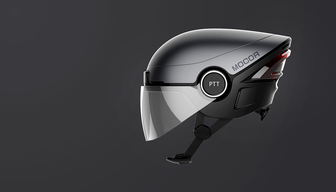 Intelligent riding helmet-humpback whale industrial design，