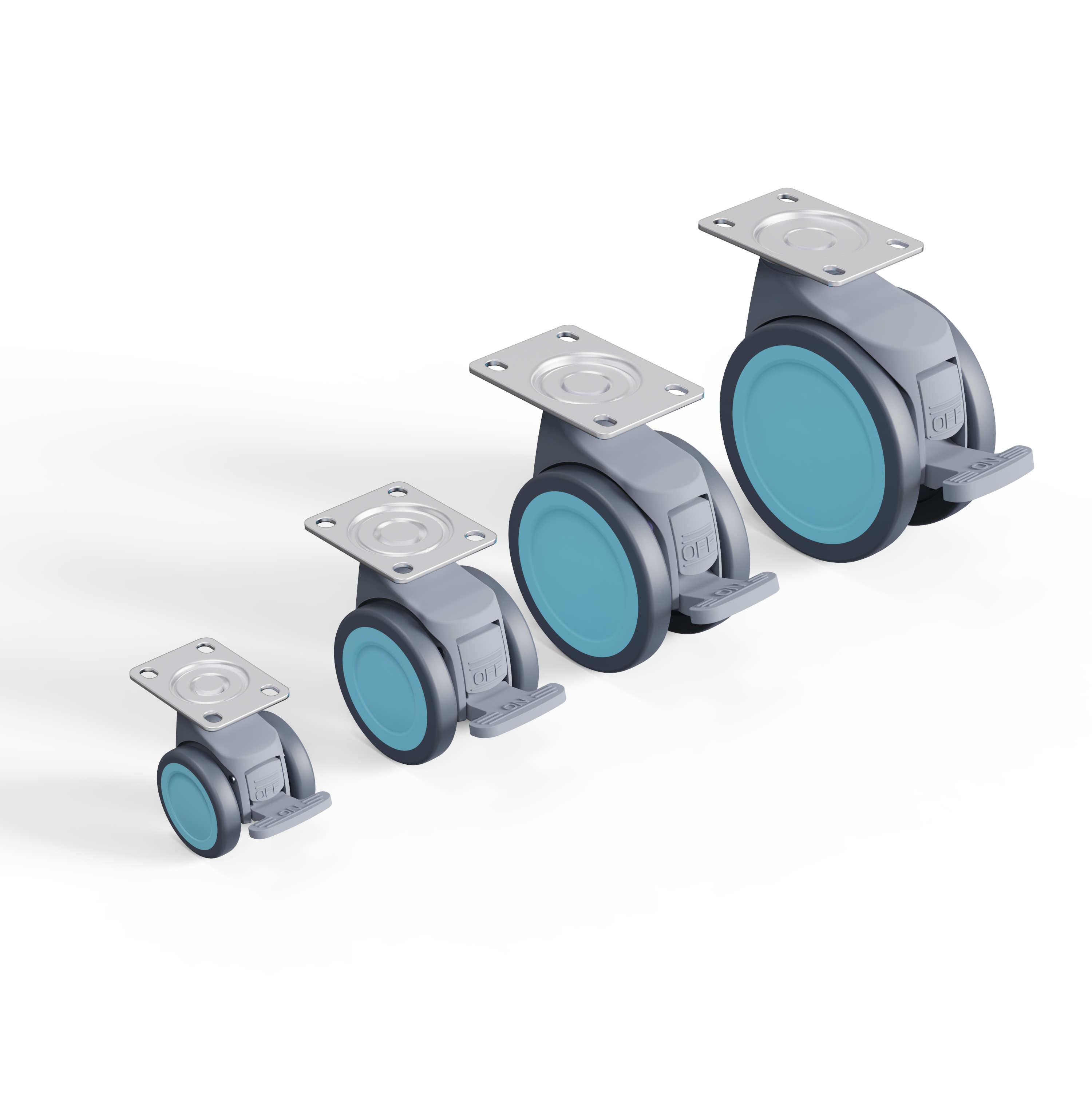 Castor，Medical casters，Double wheel，