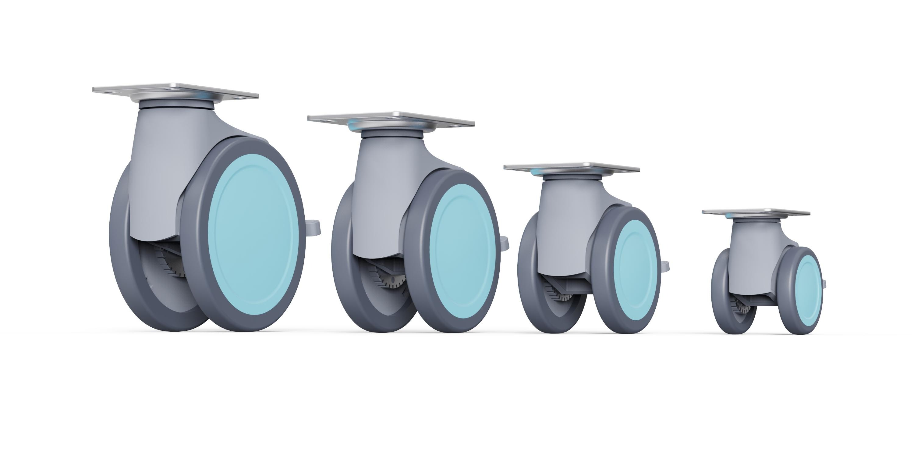 Castor，Medical casters，Double wheel，