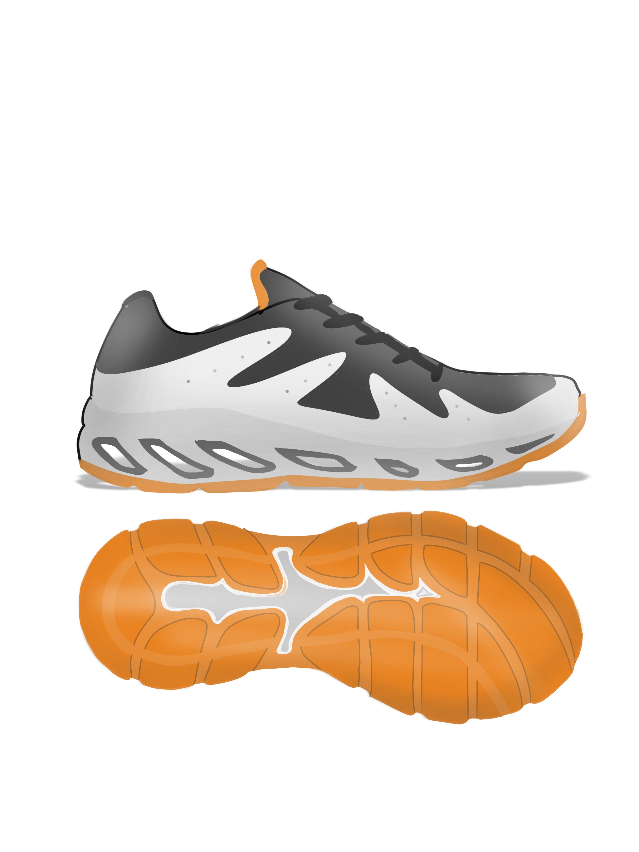 Procreate，Hand drawn industrial design，industrial design，slipper，sneakers，