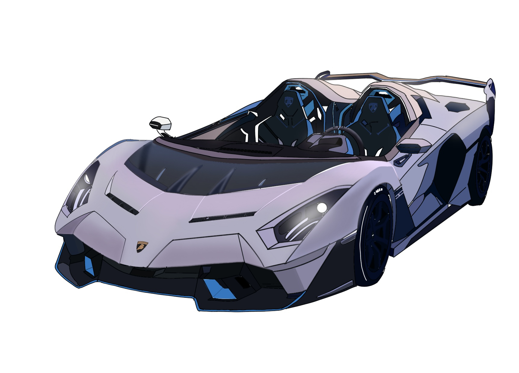 Hand drawn car，Lamborghini，Hand drawn industrial design，