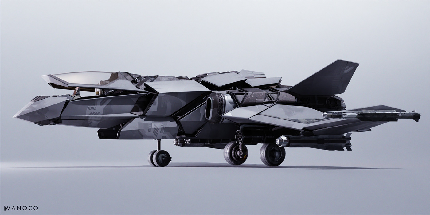 science fiction，future，Fighter，Appearance design，